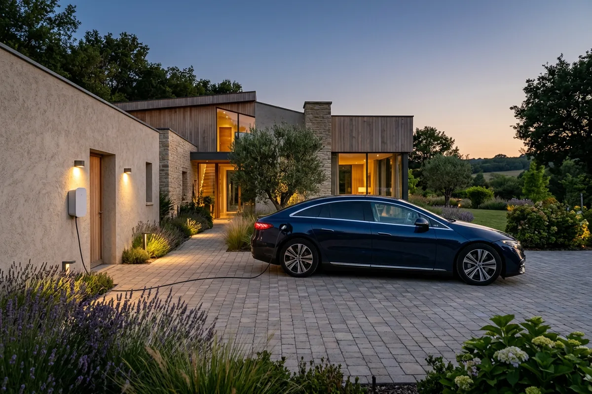 Résultat final de l'installation borne de recharge en maison individuelle aux Ormes